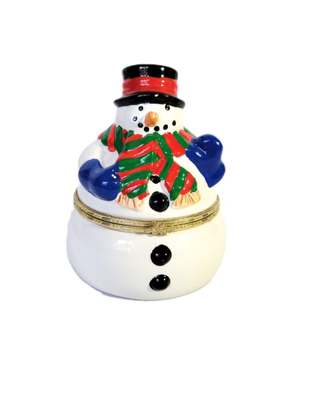 Mr Christmas Vintage Porcelain Hinged Snowman Music Box Rotating Ice Skaters